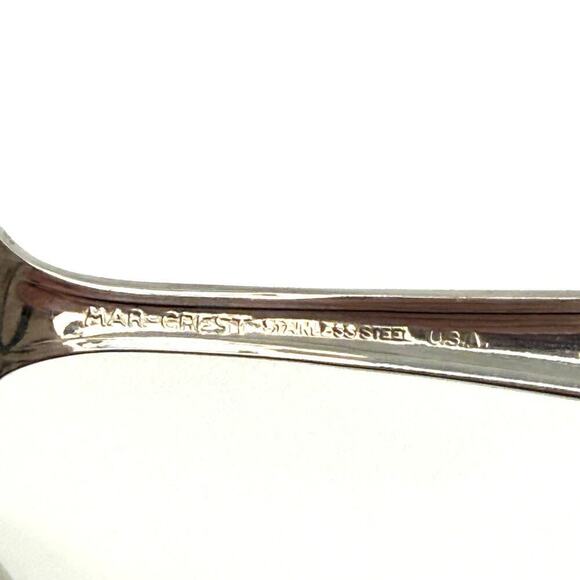 MARCREST Set of 3 Atomic Starburst MCM Sugar Spoons Butter Knife Stainless USA - Picture 5 of 7
